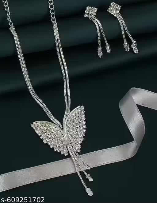 Butterfly Design Necklace Set with Earrings