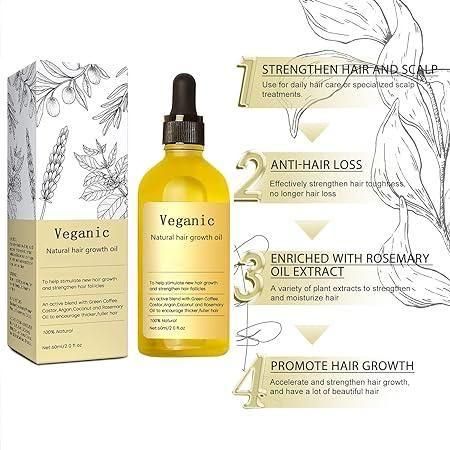 Vegan Natural Hair Growth Oil - Buy 1 Get 1 Free
