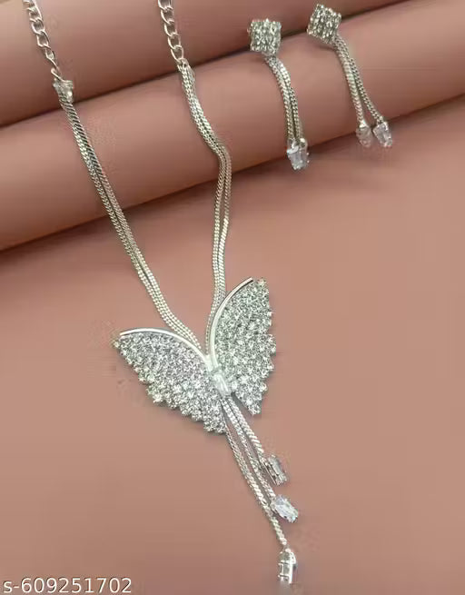 Butterfly Design Necklace Set with Earrings